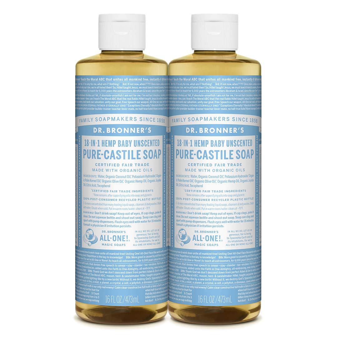 Dr. Bronner's Pure Castile Liquid Soap Baby Mild Unscented - 16 Fl Oz